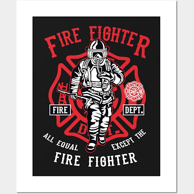 Fire Fighter Wall Art by PaunLiviu